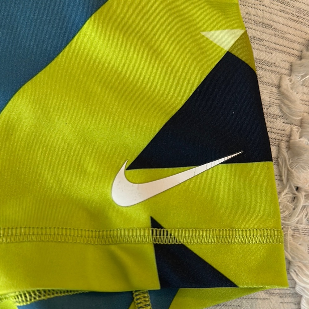 Nike Pro Lime Green and Navy Shorts - Picture 2 of 4